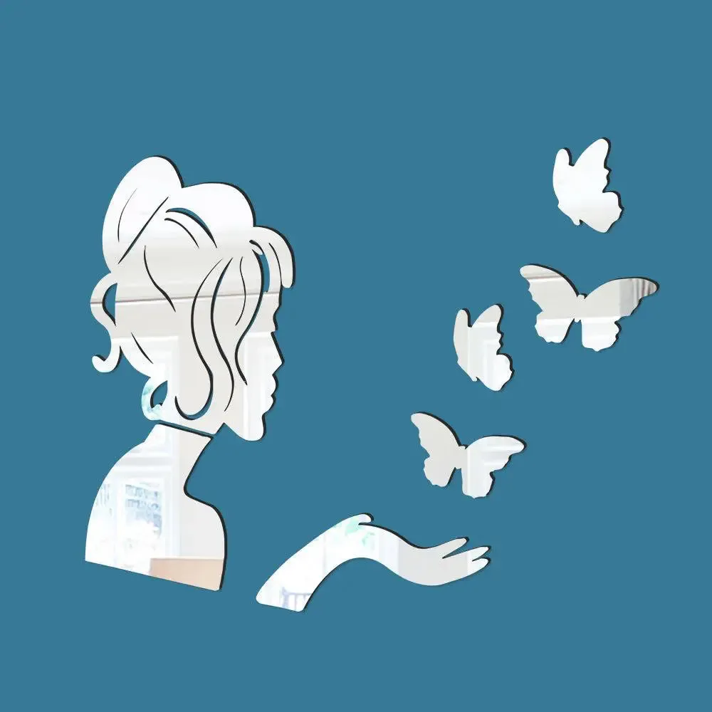 Young Girl Clear Self Adhesive Mirror Stickers
