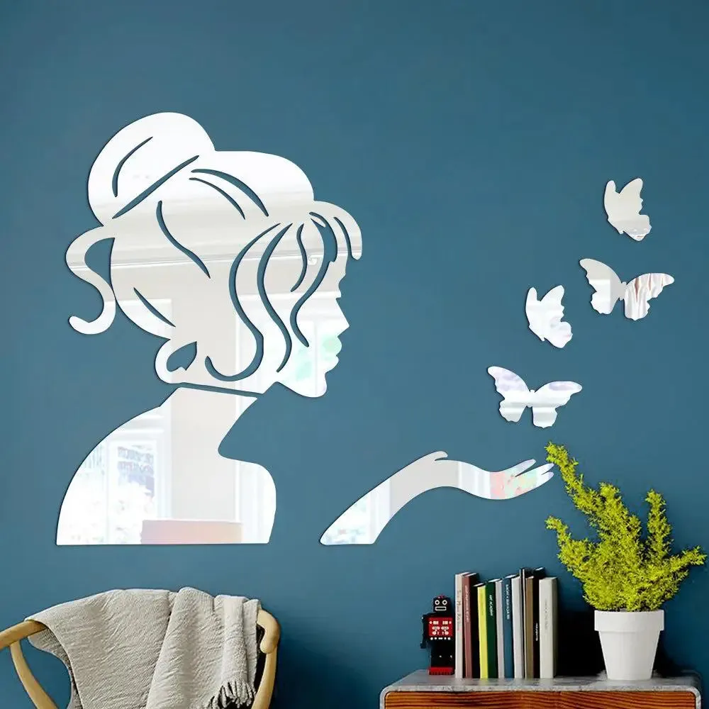 Young Girl Clear Self Adhesive Mirror Stickers