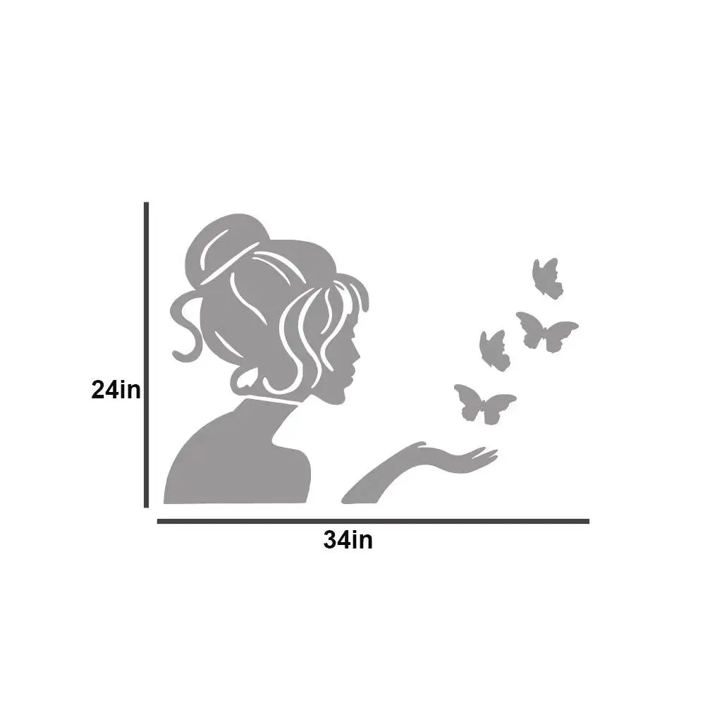 Young Girl Clear Self Adhesive Mirror Stickers