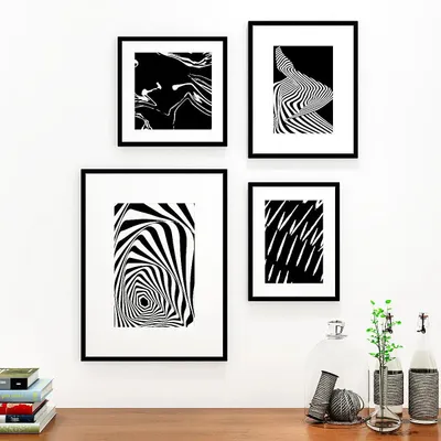 Zebra Abstract Framed Wall Art Set of 4