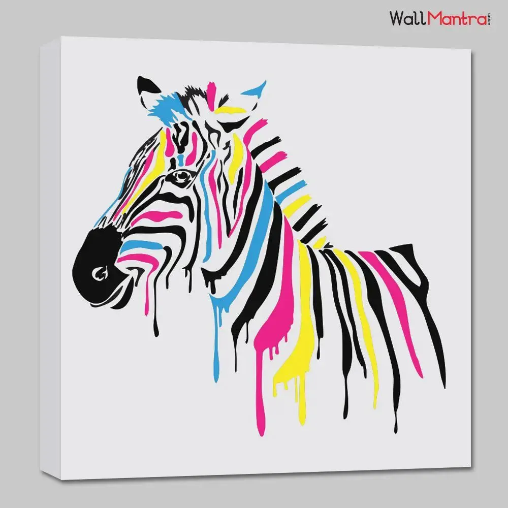 Zebra Colourful DIY(Do-It-Yourself)/ Paint by numbers canvas painting kit