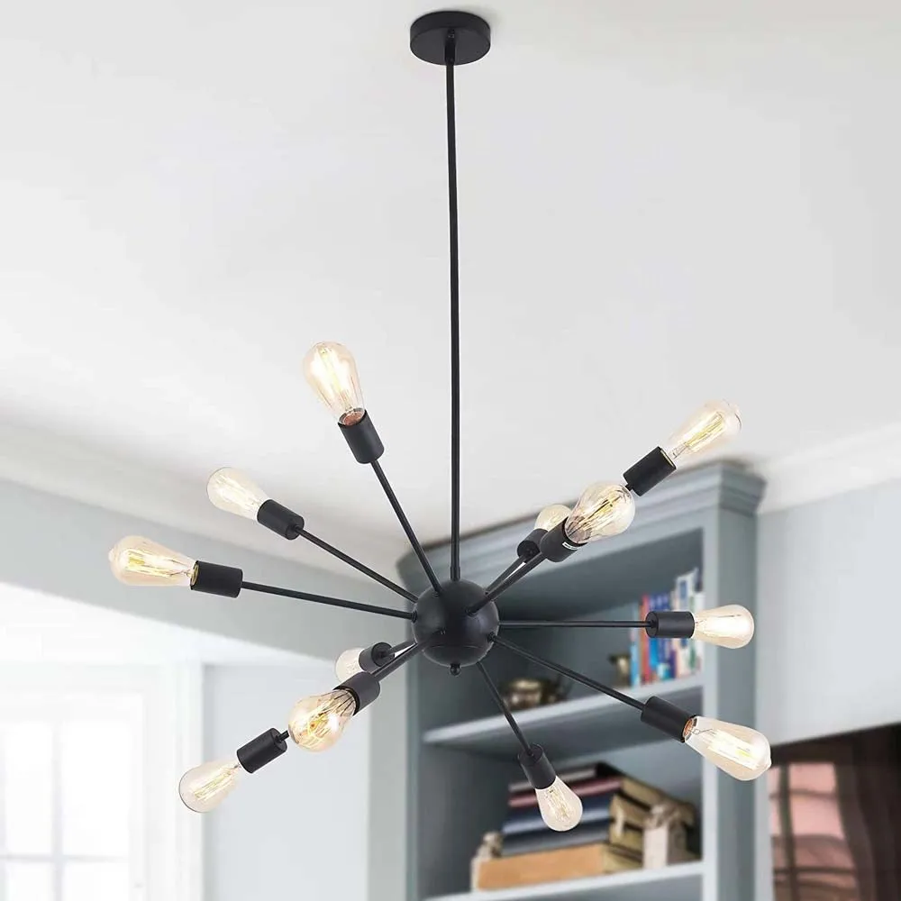 Zig Zag Chandelier Black Mount Ceiling Light