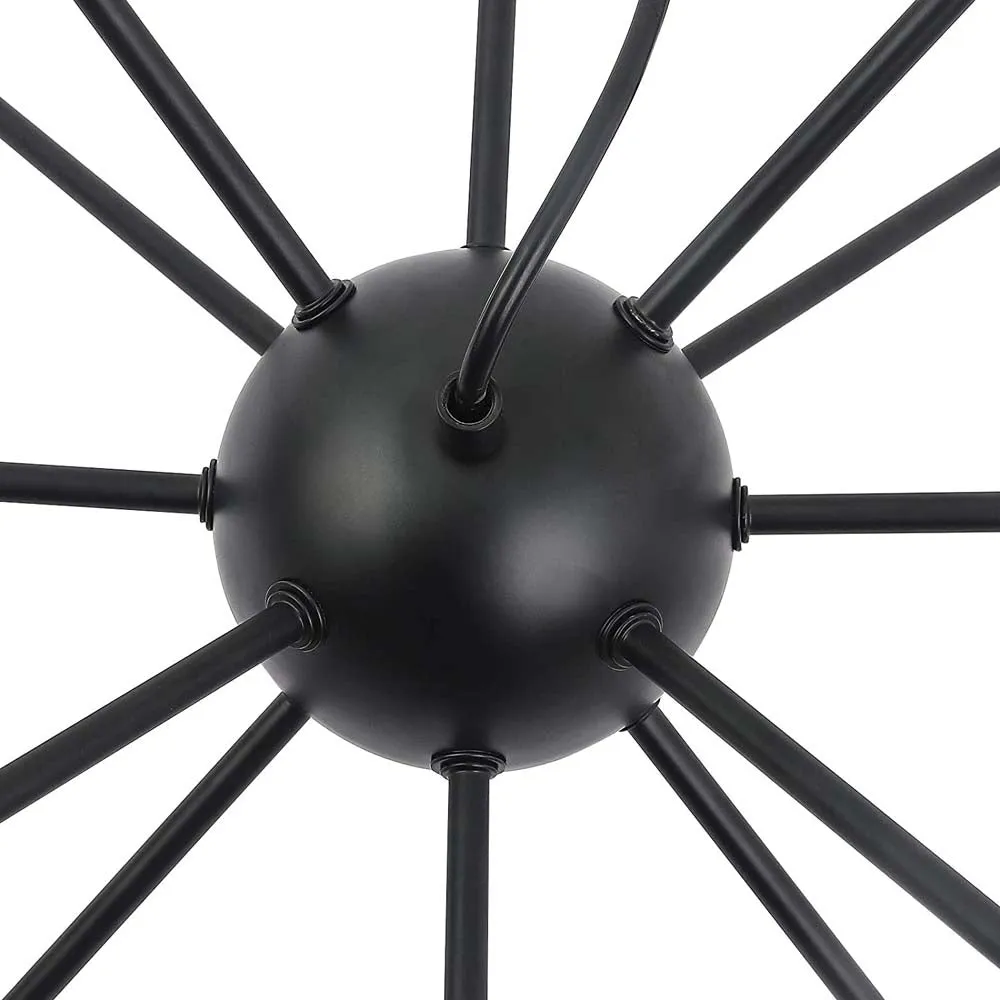Zig Zag Chandelier Black Mount Ceiling Light