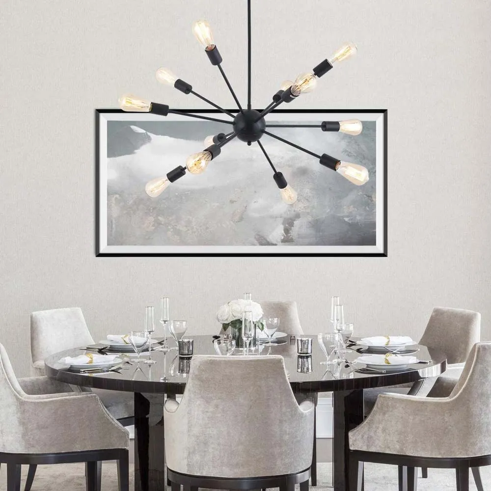 Zig Zag Chandelier Black Mount Ceiling Light