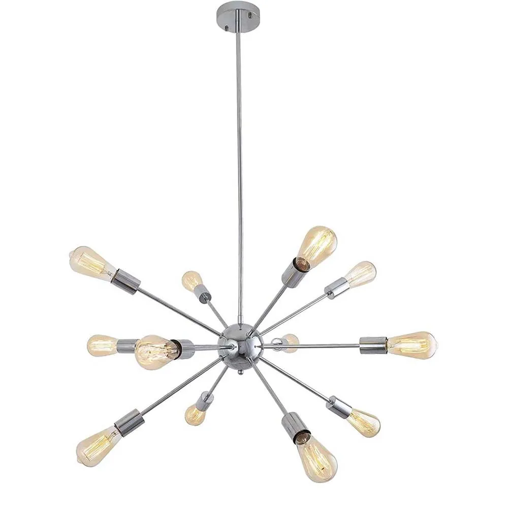 Zig Zag Chandelier Silver Mount Ceiling Light