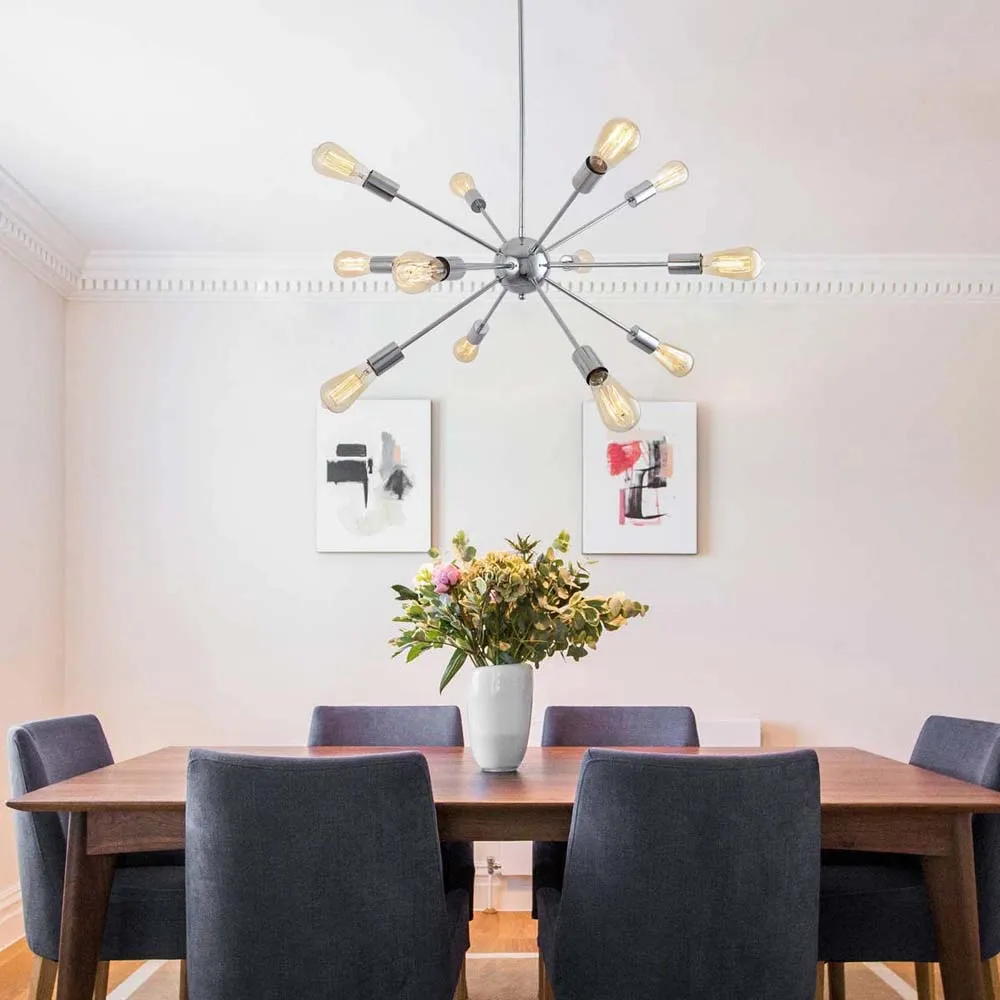 Zig Zag Chandelier Silver Mount Ceiling Light