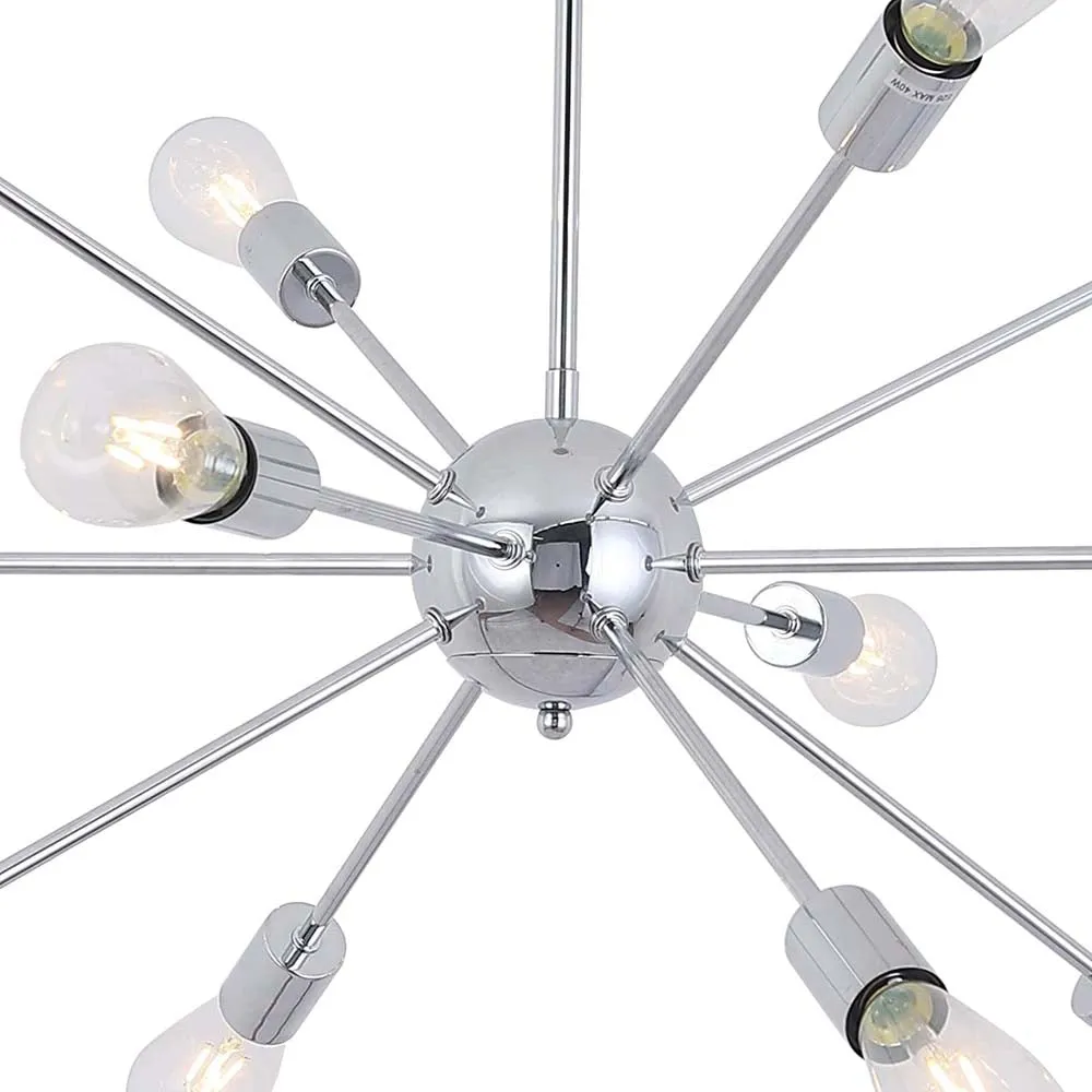 Zig Zag Chandelier Silver Mount Ceiling Light
