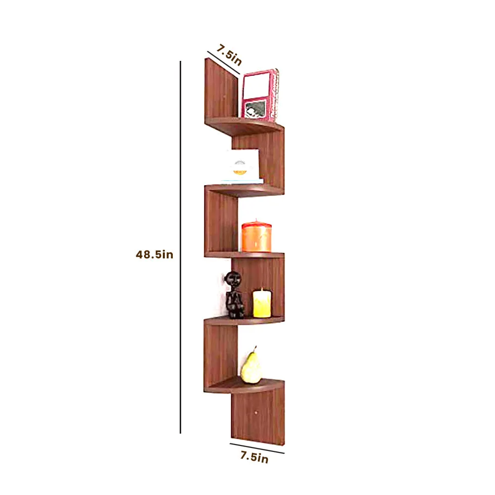 Zig Zag Contemporary Designer Light Wall Shelf