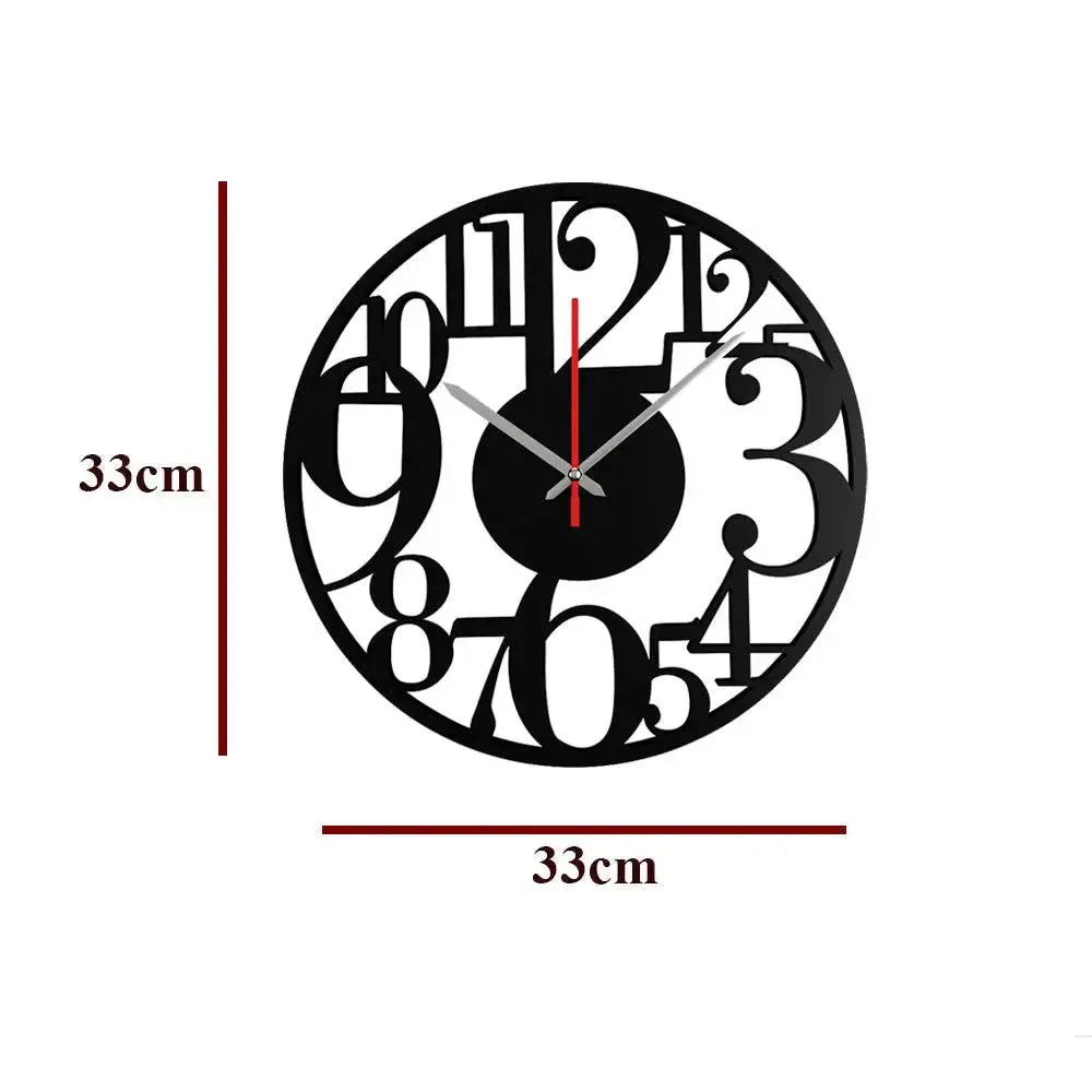 Zig Zag Numbers Shape  Wooden Wall Clock