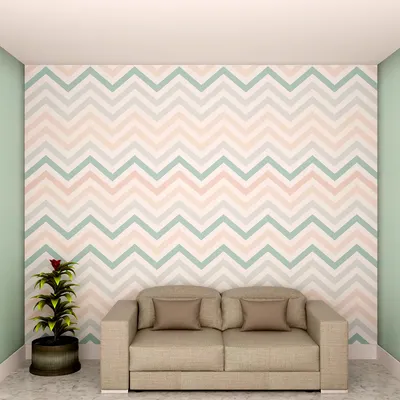 Zig Zag Pattern Colorful Wallpaper / High Quality WallPaper /  size 12 ft x 10 ft