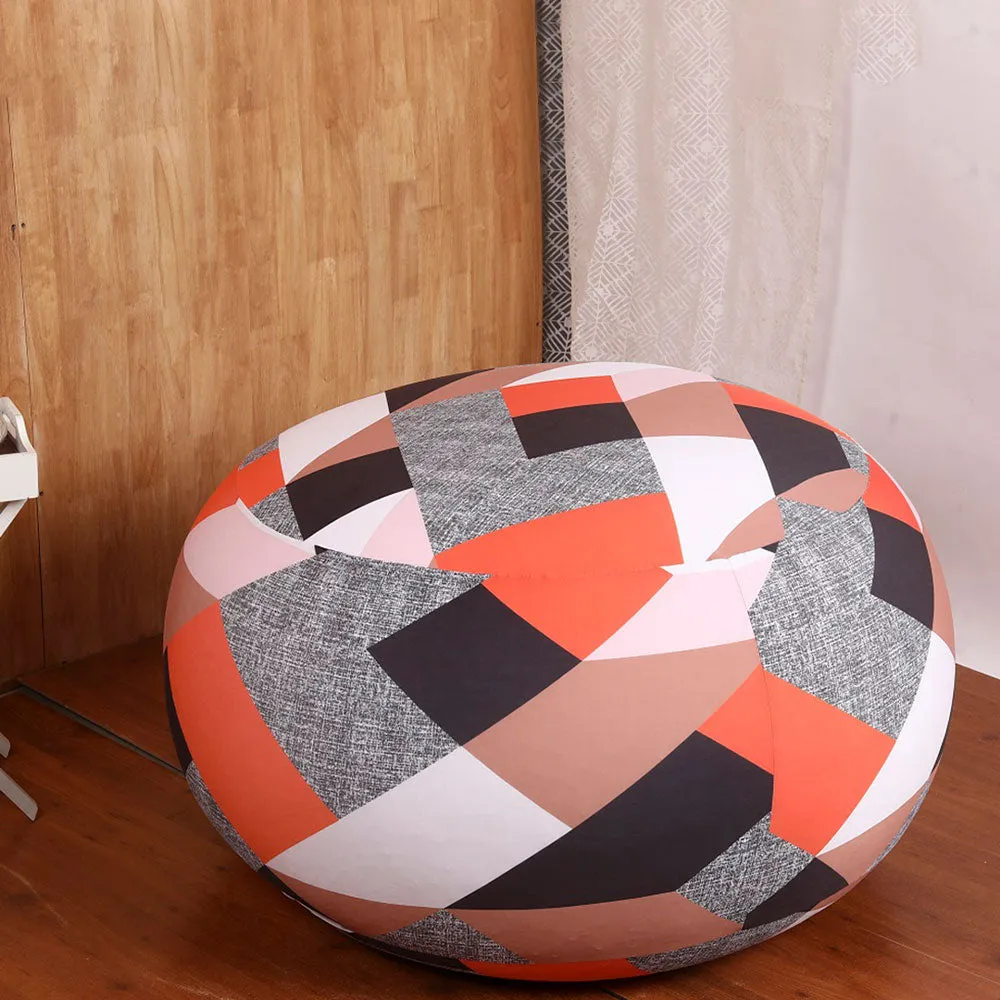 Zig Zag Patterned Multicolor Bean Bag (Beans Not Included) XL