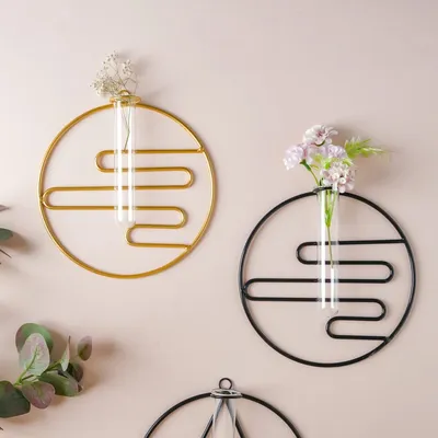 Zig Zag Shaped Hanging Glass Planter Set Of 2