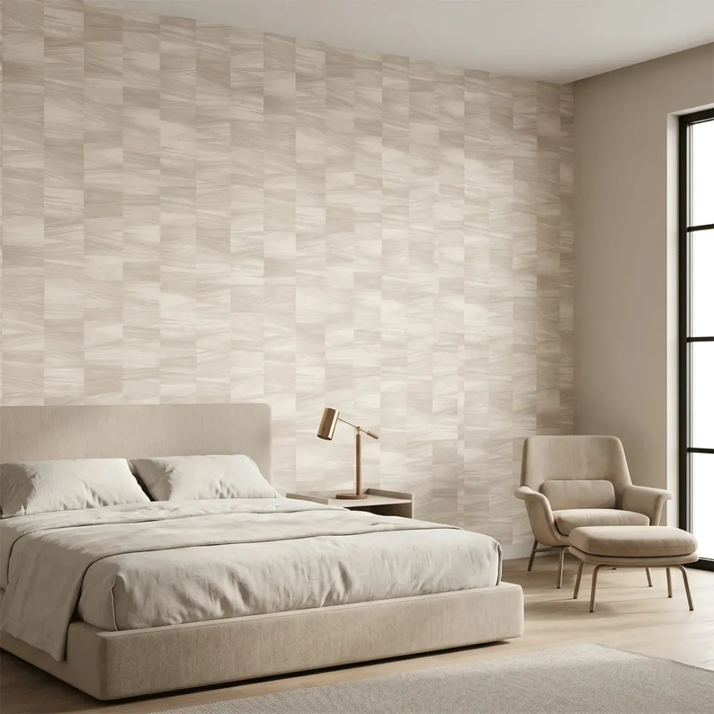 Warm Beige Geometric Wallpaper 