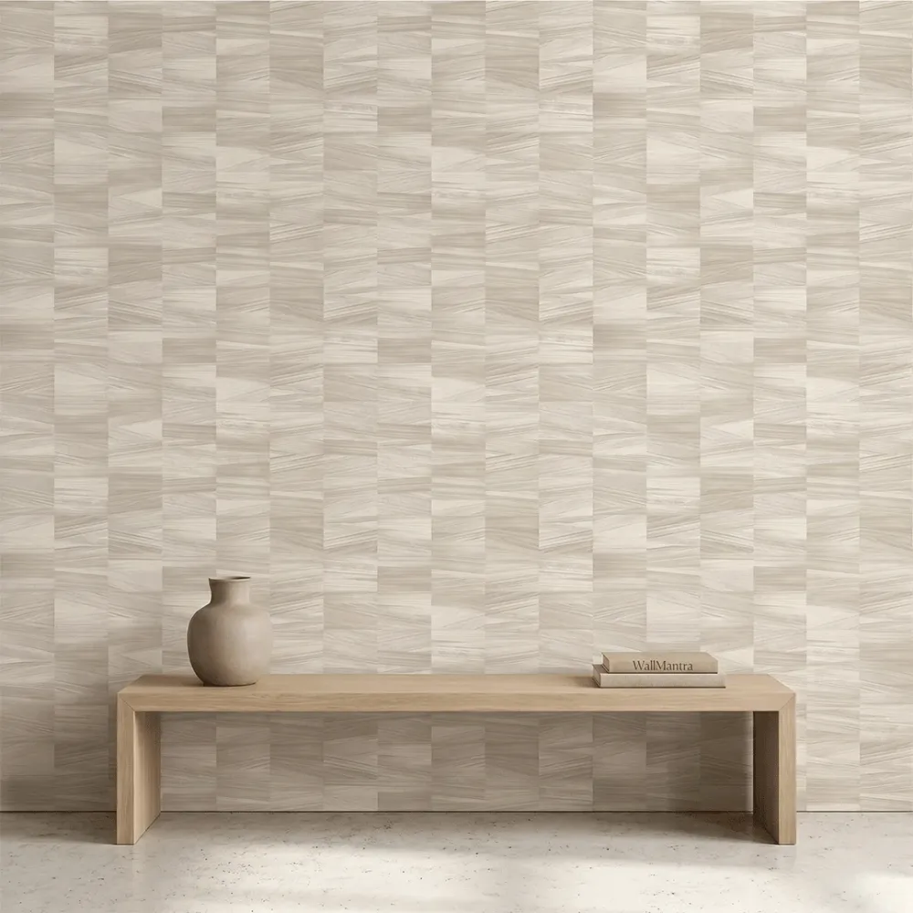 Warm Beige Geometric Wallpaper 