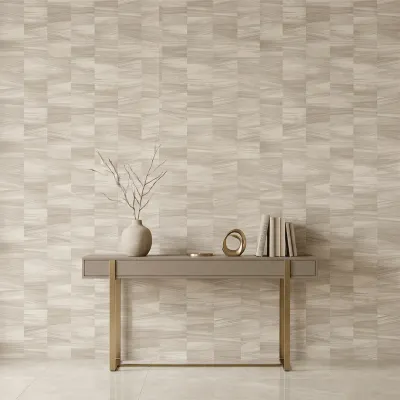 Warm Beige Geometric Wallpaper