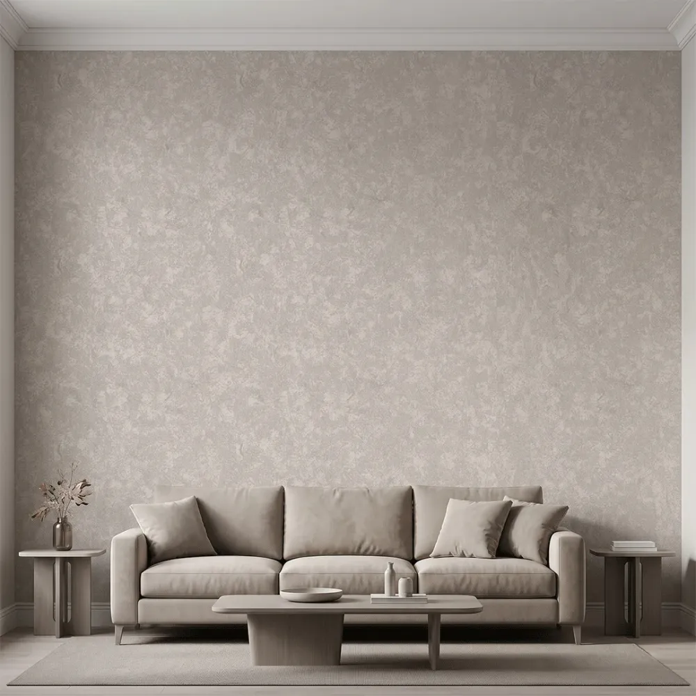 Warm Greige Textured Wallpaper | Distressed Stone Effect Wall Covering