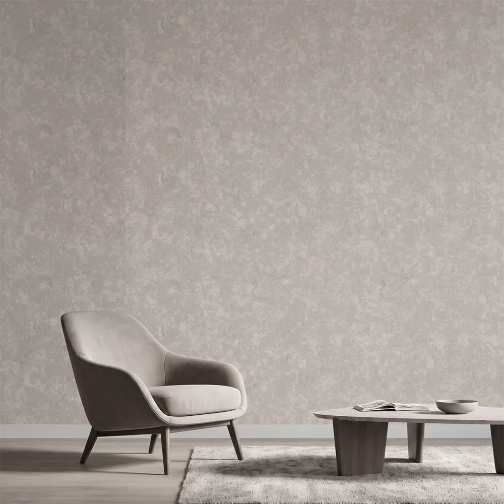 Warm Greige Textured Wallpaper | Distressed Stone Effect Wall Covering