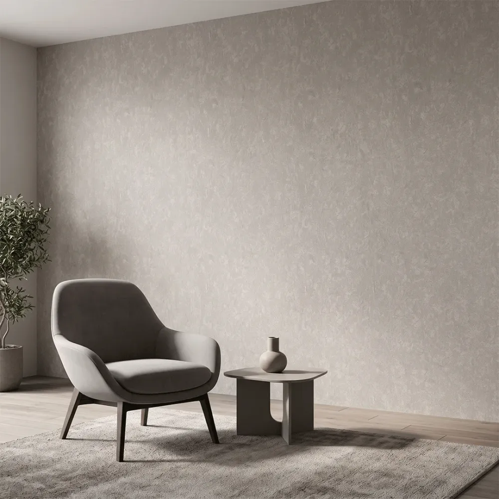 Warm Greige Textured Wallpaper | Distressed Stone Effect Wall Covering