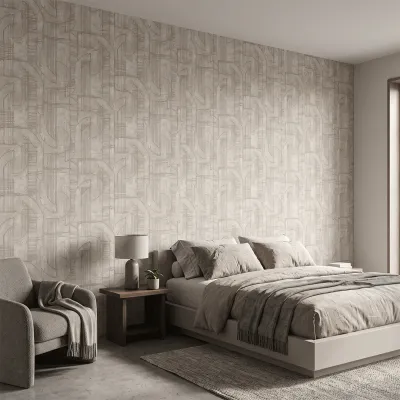 Warm Grey Abstract Textured Geometric Wallpaper