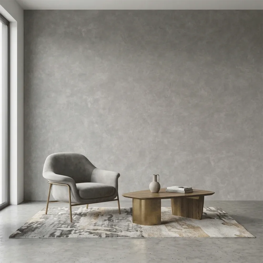 Elegant Grey Concrete Texture Plain Wallpaper