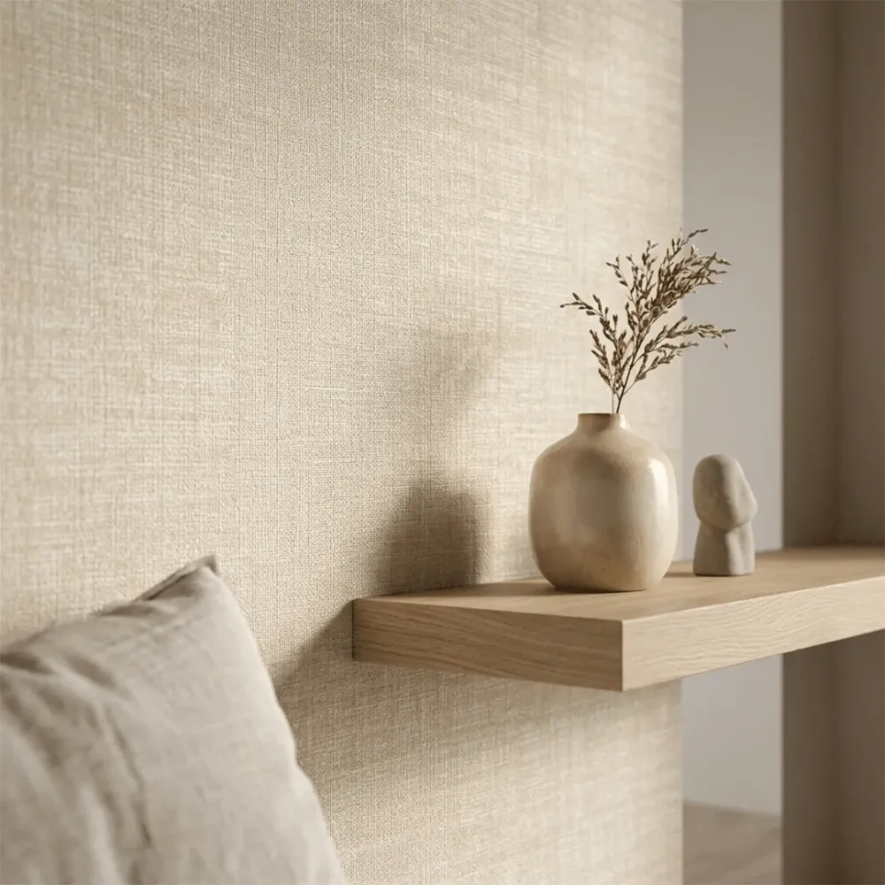 Warm Ivory Crosshatch Texture Wallpaper