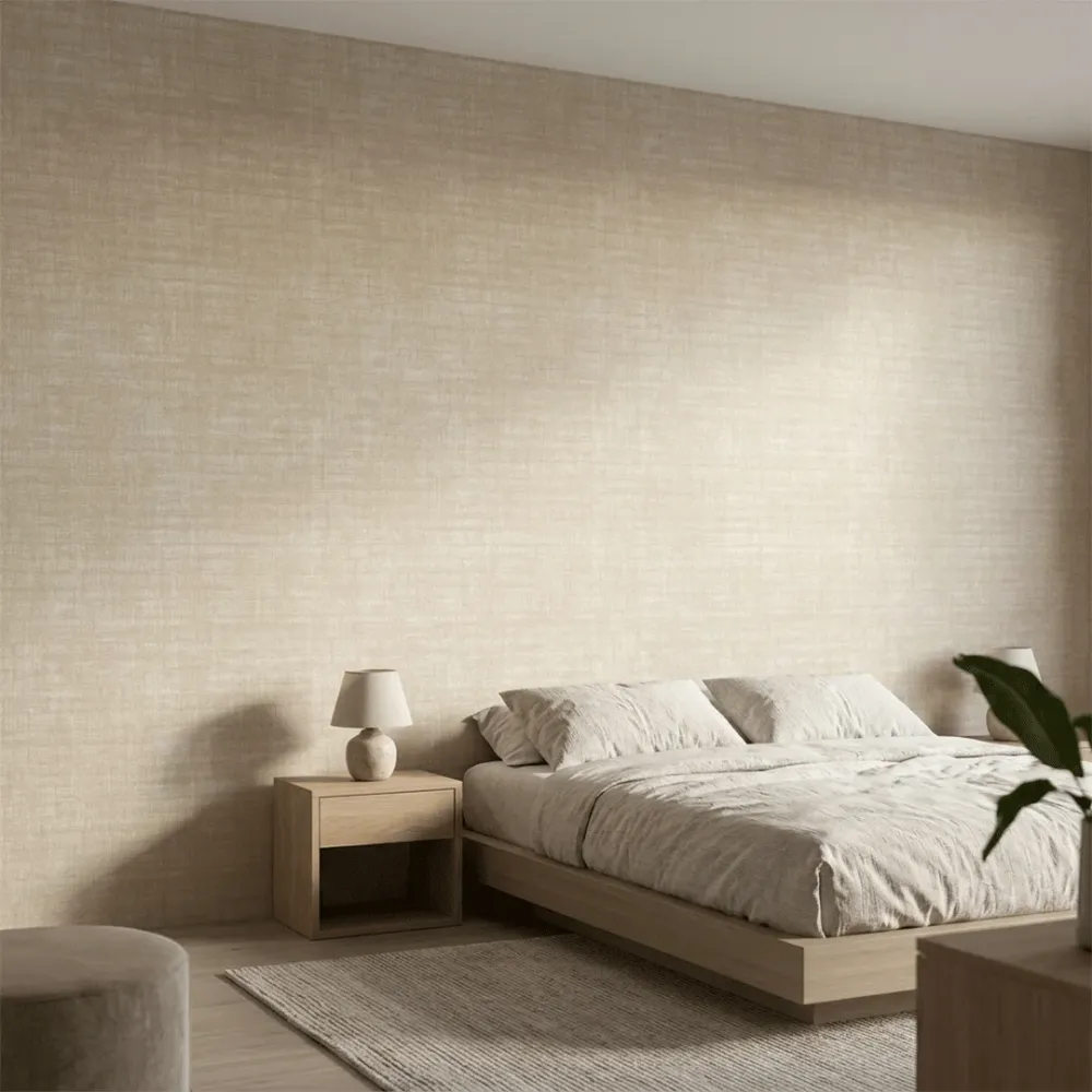Warm Ivory Crosshatch Texture Wallpaper