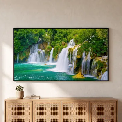 Waterfall Jungle Nature Scenery Canvas  Wall Painting