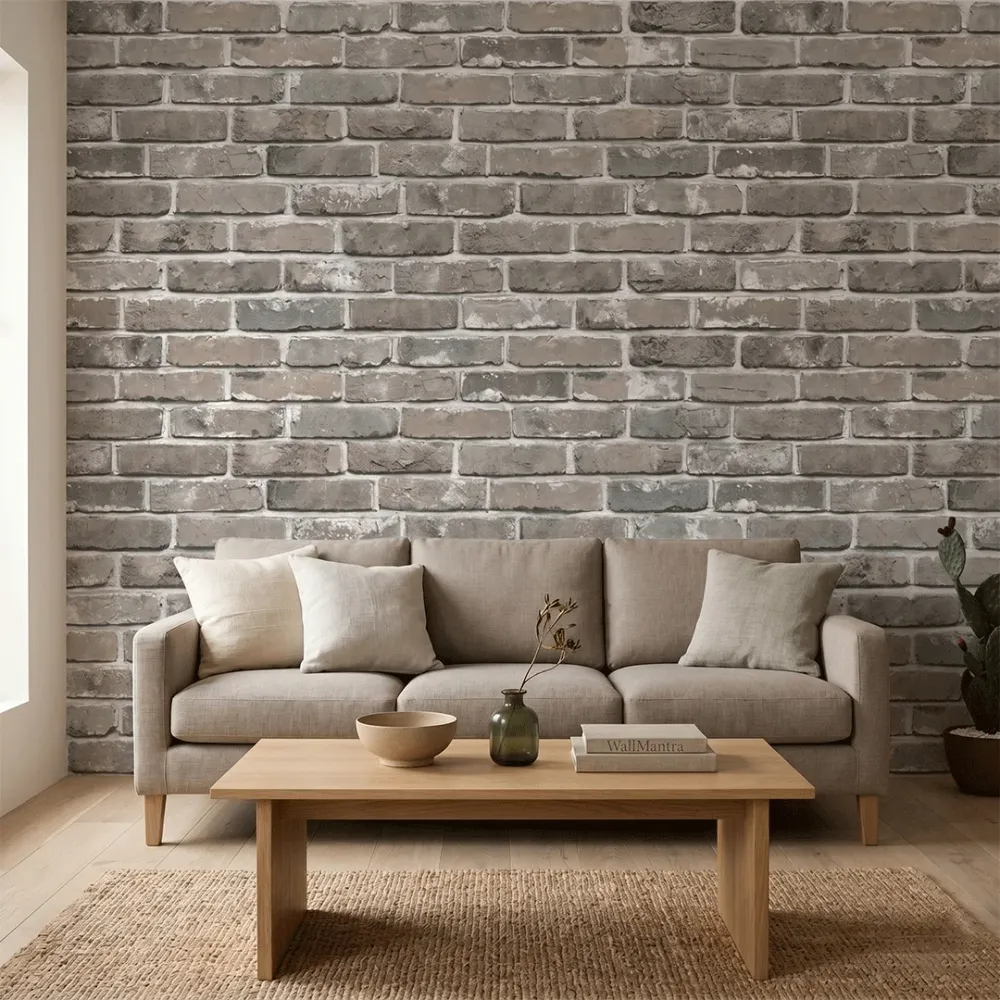Weathered Ash Brick Wallpaper 