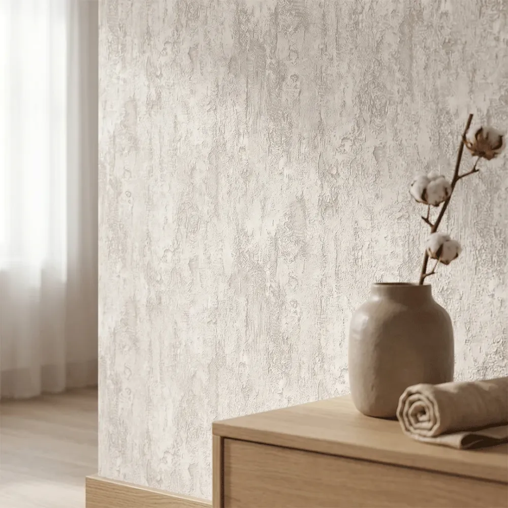 Arctic Mist Textured Plaster Wallpaper