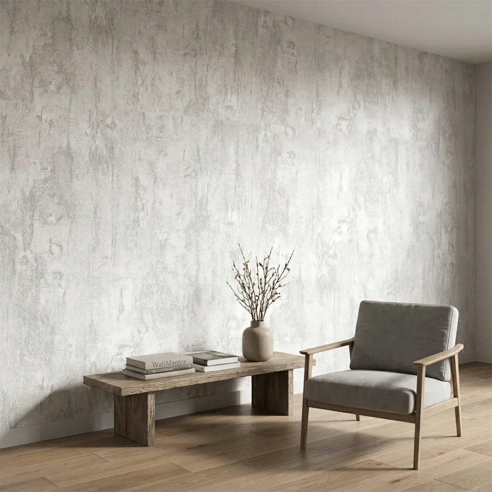 Arctic Mist Textured Plaster Wallpaper