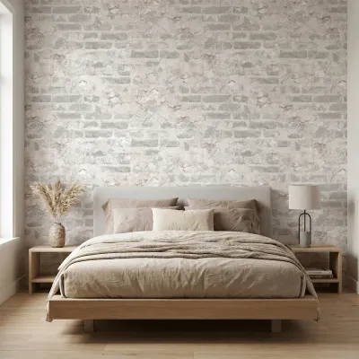 Weathered Plaster Brick Wallpaper