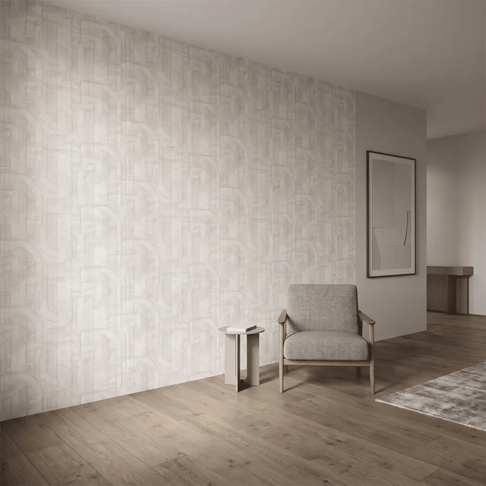 White Grey Abstract Textured Geometric Wallpaper