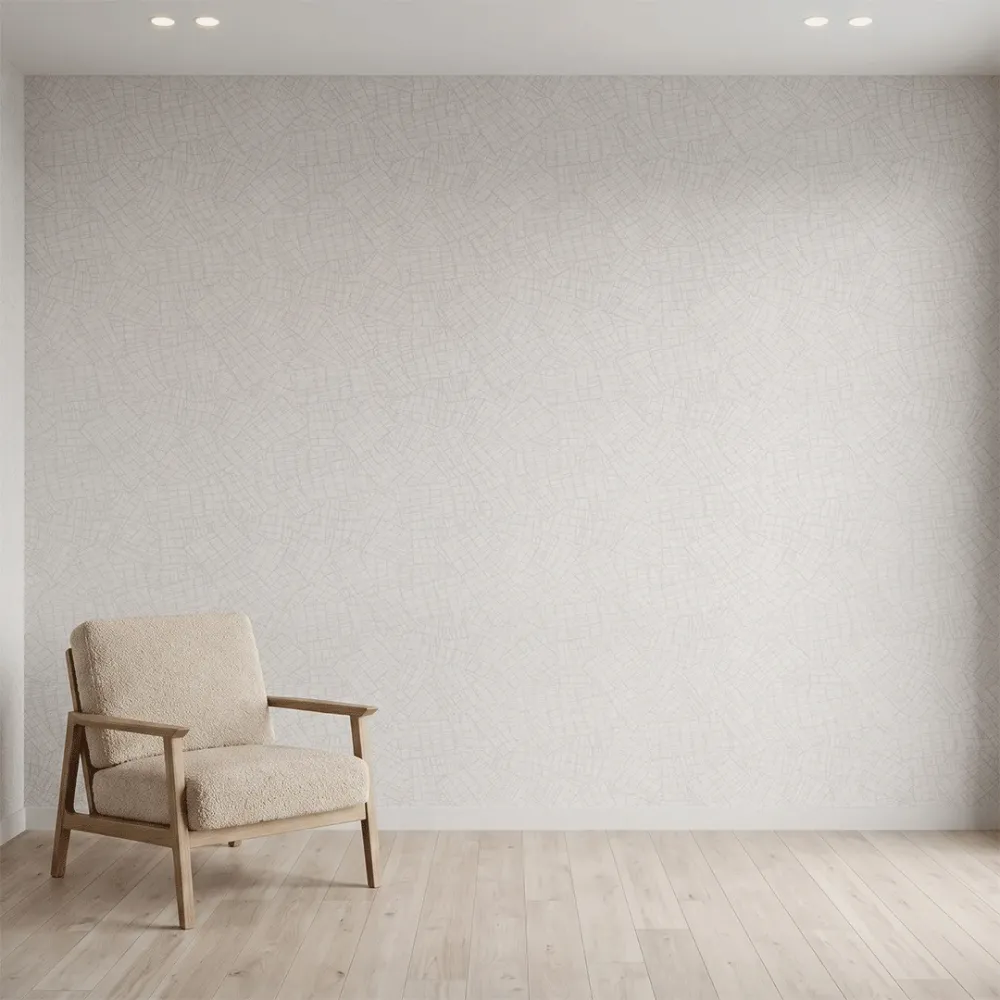 White Grey Textured Abstract Woven Wallpaper