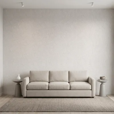 White Grey Textured Abstract Woven Wallpaper