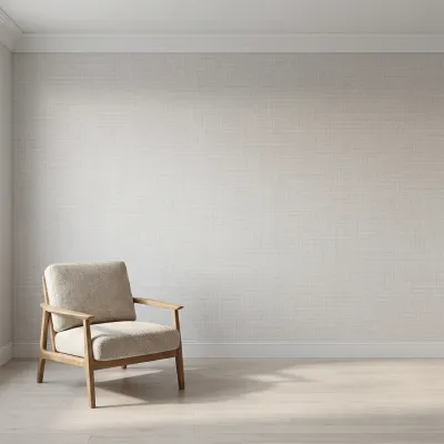 White Linen Texture Plain Wallpaper