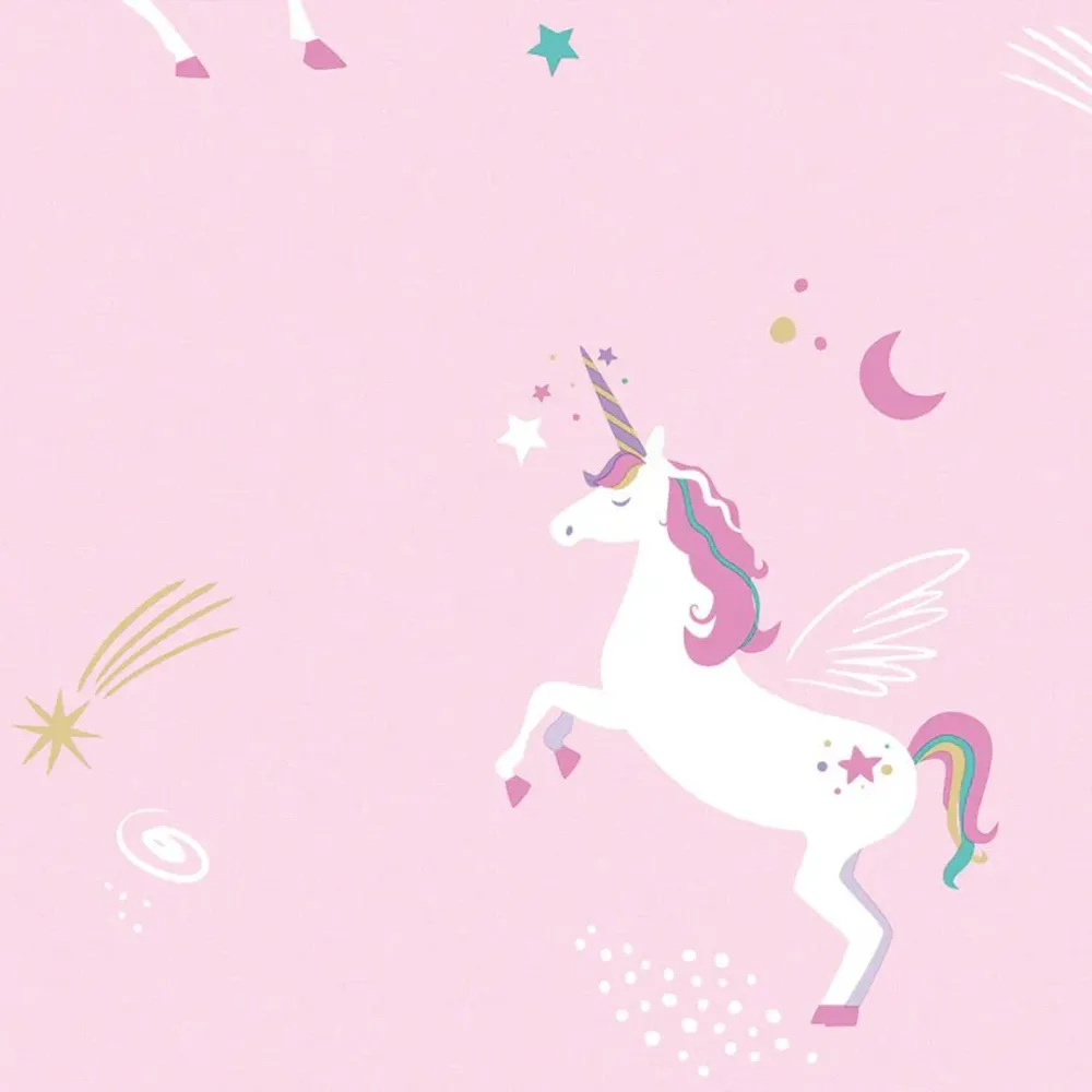 Pink Unicorn Kids Wallpaper | Nursery & Baby Room Wallpaper