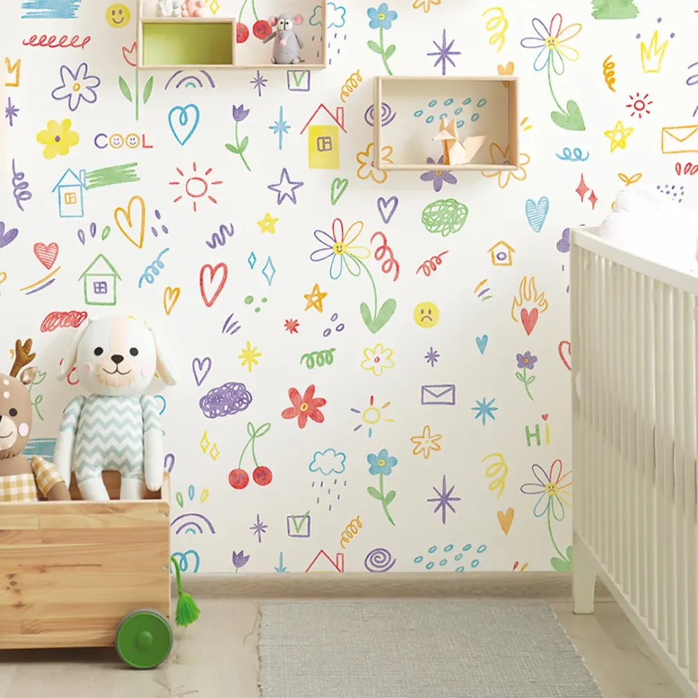 WallMantra Premium Colorful Doodle Daydream Wallpaper 